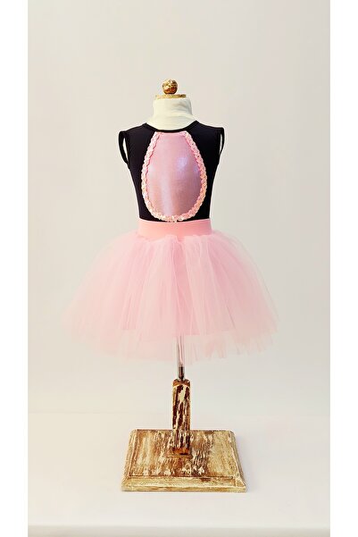 LULLY KİDS Kız Çocuk Pembe Siyah Kedi Kız Etekli Kostüm