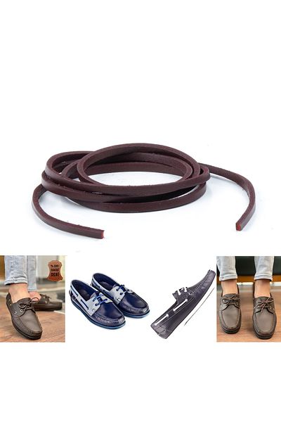 AiryFooT Leather Shoelaces, Nubuck Timberland Dexter Etc. Leather Laces Suitable for Shoes, 1 Piece - 100 cm