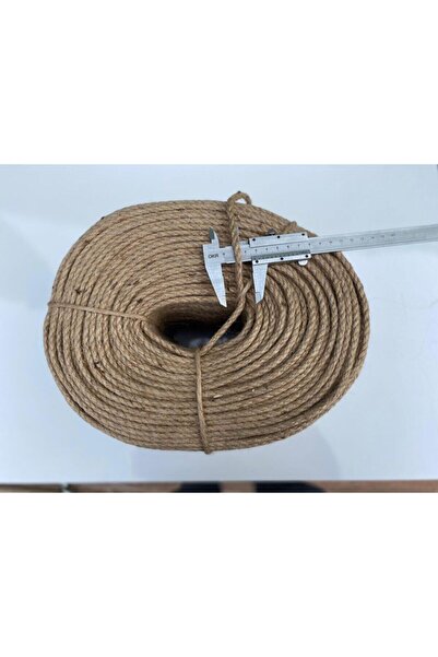 EBADRİP Tam Kesit 100 Metre Jüt Ip Kendir Halat 5 Mm(KESİN 5 MM VE 100 METRE ÖLÇÜM)