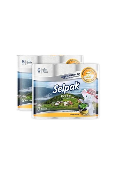 Selpak 12 Rolls Extra Oil Absorbing Paper Towel Rings
