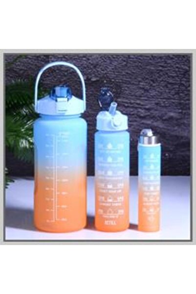 kitchenboost Motivasyonel matara seti - 3 lü su matarası suluk seti 3 boy