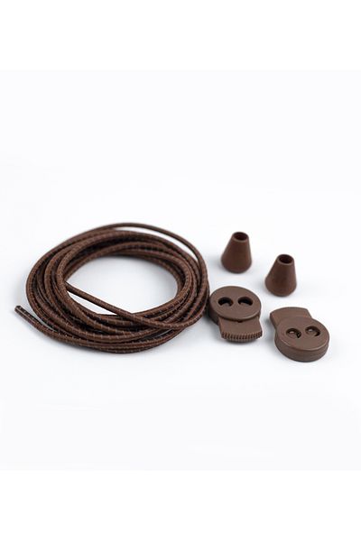 AiryFooT Smart Laces, Practical Elastic Shoelaces 100 Cm (Brown Striped)