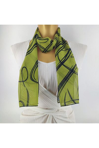 Tedz Collection PAREDORA وشاح طويل باللون الأخضر والأسود