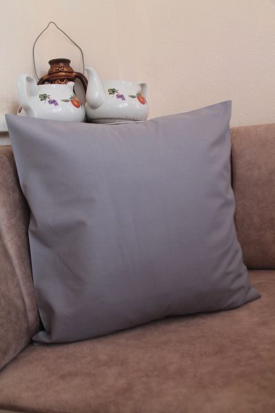 Emtory Home Husă de pernă Gri închis Premium 100% bumbac fără fermoar 43x43cm