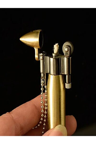 HK GİFT SHOP Metal Mermi Görünümlü Gazyagi Taşınabilir Çakmak