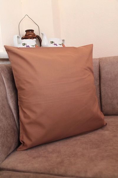 Emtory Home Husă de pernă maro premium 100% bumbac fără fermoar 43x43cm - Pernă pentru dormitor