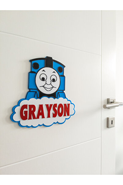 Atlas 3 Boyutlu Thomas Tren Çocuk Odası Dekor Kapı Ve Duvar Süsü Parti Süsü