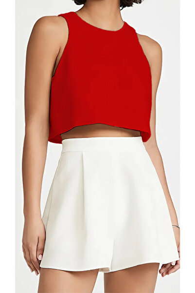 NSM Κόκκινο σατέν μπουστιέ με χοντρές τιράντες