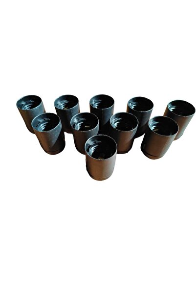 Alpha Tasarım Atölyesi E27 Duy Geçmeli Siyah Renk 10'lu Paket