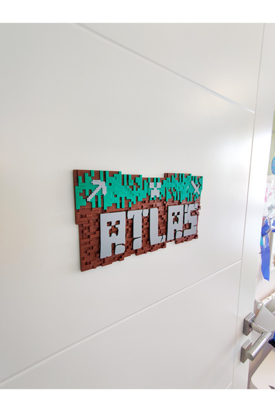 Atlas 3 Boyutlu Minecraft Çocuk Odası Dekor Kapı Ve Duvar Süsü Parti Süsü