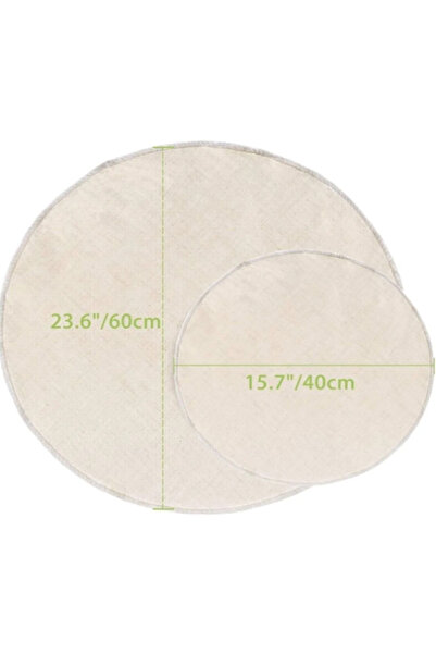 Elbasan Tekstil Organik Çember Süzme Bezi Yıkanabilir Keten Bez Natural 2 Ebat 2 Adet