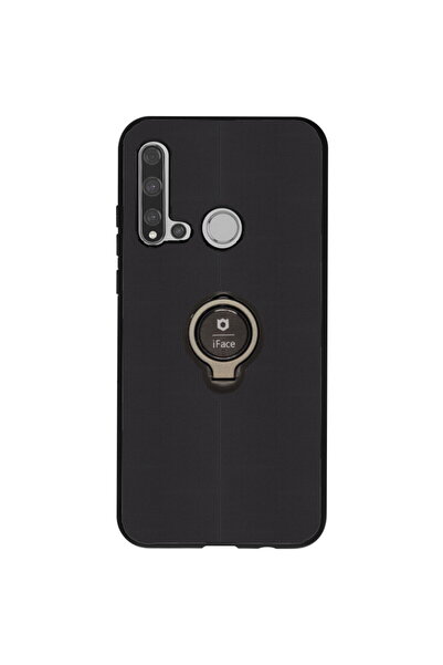 iFace Huawei P20 Lite 2019 6.4 inc  Uyumlu  Yüzüklü Silikon Telefon Kılıfı SİYAH