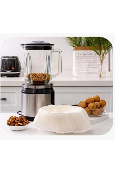 Elbasan Tekstil Organik Çember Süzme Bezi Yıkanabilir Keten Bez Natural 2 Ebat 2 Adet