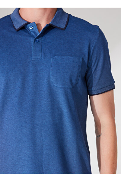 ALTINYILDIZ CLASSICS Altınyıldız Classics Navy Blue Melange ανδρικό μπλουζάκι πόλο 4A9000000004