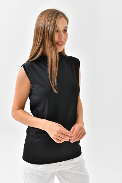 mirach Kadın Atlet Siyah Dik Yaka Balıkçı Body Bluz Termal Içlik Kolsuz Bluz Sıfır Kol Bluz Kadın Atlet