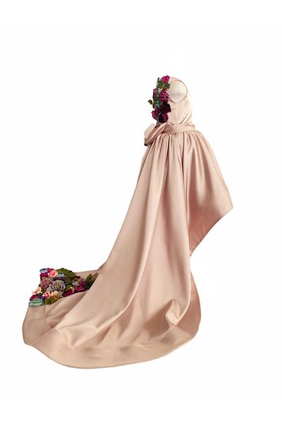 zühre balaban Short Front Long Back Floral Satin Girl's Evening Dress Zb Kids Little Girl Dress,Toddler Dress