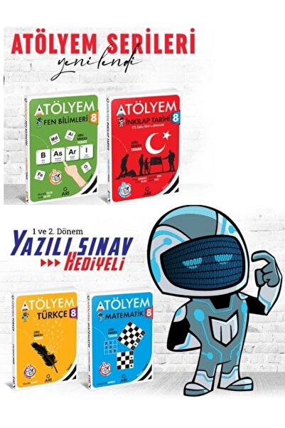 Arı Yayıncılık 8.Sınıf Matematik-türkçe-Fen-Sosyal Akıllı Atölyem Seti