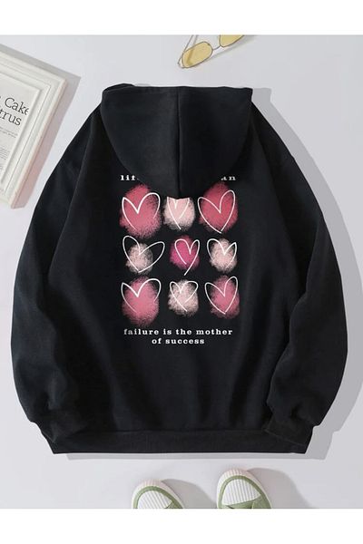 ALİKA Unisex Hooded Life Is Oversize Sweatshirt