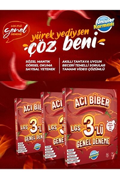 Ünlüler Karması 8. Sınıf Yürek Yediysen Çöz Beni Acı Biber LGS 3Lü Genel Deneme