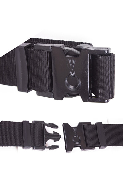 Burak Askeri Malzeme Siyah Renkli Suali Plastik Tokali Taktik  Palaska Dokuma Kemer