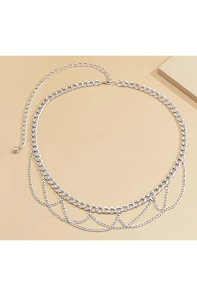 es moda shop Ζώνη αλυσίδας Mirai ασημί