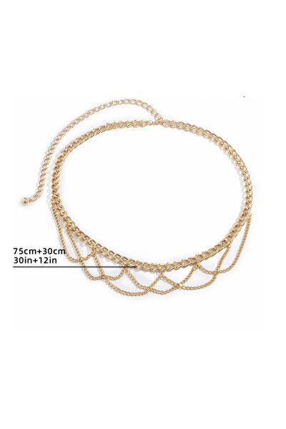 es moda shop Ζώνη αλυσίδας Mirai ασημί