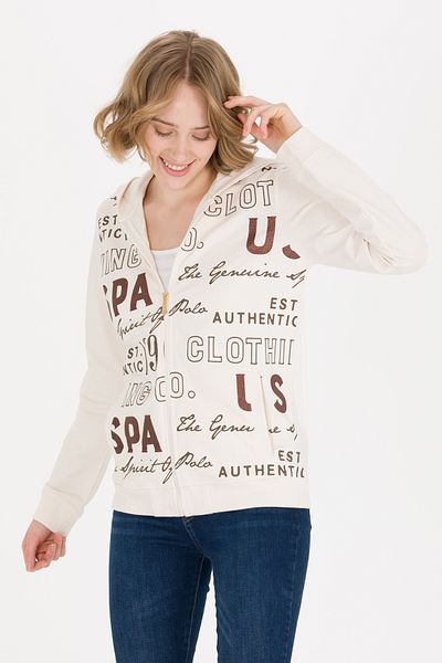 U.S. Polo Assn. Women's Ecru Hooded Sweatshirt