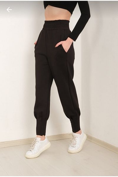Lady Pose Γυναικείο φούτερ με πλισέ Scuba Leg Λεπτομερές εξαιρετικά ψηλόμεσο