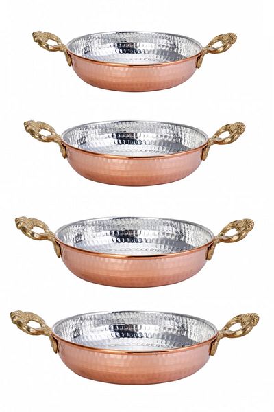 BAKIR Copper Pan Set of 4 / 16-18-20-22 - 1.6kg Net Weight