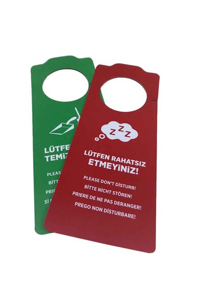 PRİVATE 100 Adet Pvc Çift Taraflı Kart Rahatsız Etmeyin Odayı Temizleyiniz Ot...
