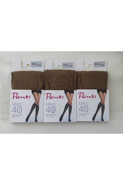 Penti Women's Socks - Women's Below Knee Medium Thick Micro Trouser Socks 3-Piece