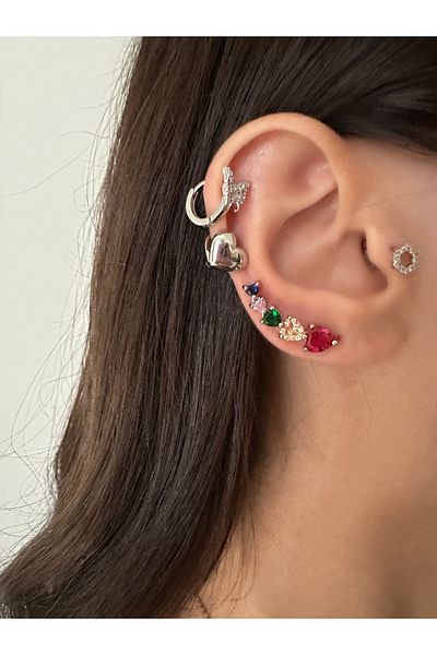 Okko Store Rows of Hearts Earrings