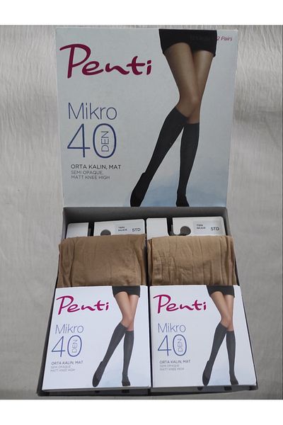 Penti Șosete pentru femei - Sosete micropantaloni de grosime medie pentru femei sub genunchi, pachet de 12
