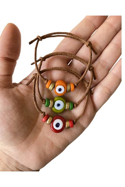 TAKI BY EKİN 3-Piece Adult Bracelet with Glass Evil Eye Beads