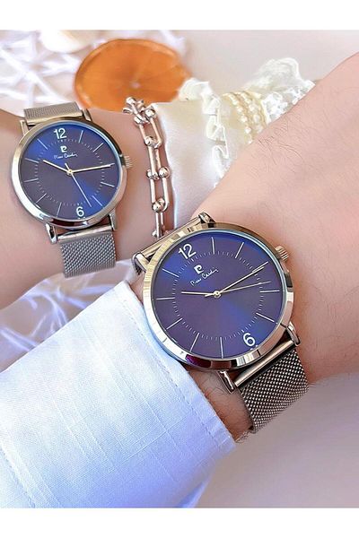 Pierre Cardin BLKT.2.620 Pierre Cardin Men's and Women's Pairs Special Steel Cord Couple Wristwatch 30 Mt Waterproof