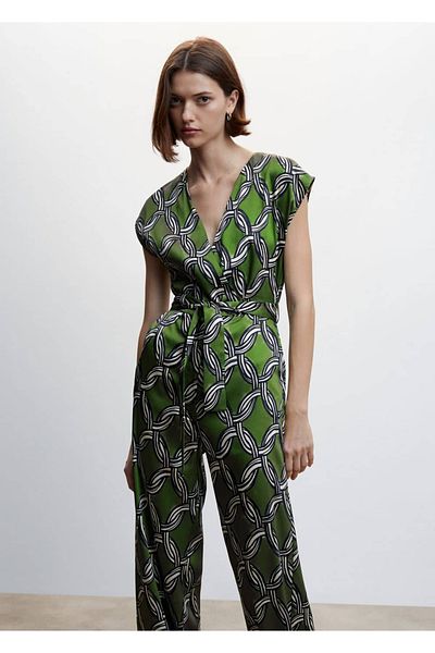 MANGO Woman Kombinezon ze wzorem w łańcuszki