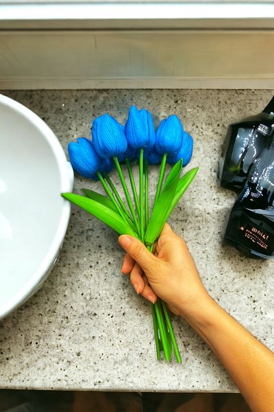 OZİHOUSE Τεχνητό Wet Tulip Blue Συσκευασία 8 τεμαχίων