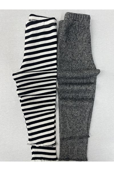 Berat moda Flexible Ribbed Striped - Smoked 2-Piece Girls - Boys Winter Children's Tights