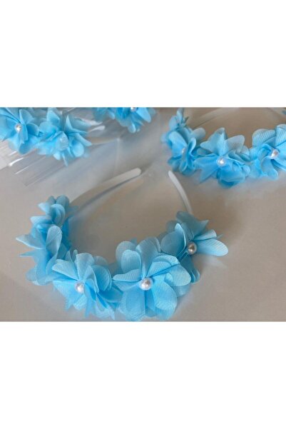QUEEN AKSESUAR Κοριτσάκι με μπλε μαργαριτάρια λουλούδια Mother Baby Crown