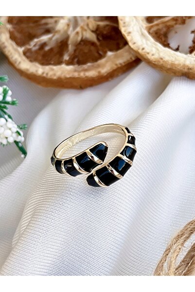 KBC STORE KBC خاتم المينا الأسود قابل للتعديل