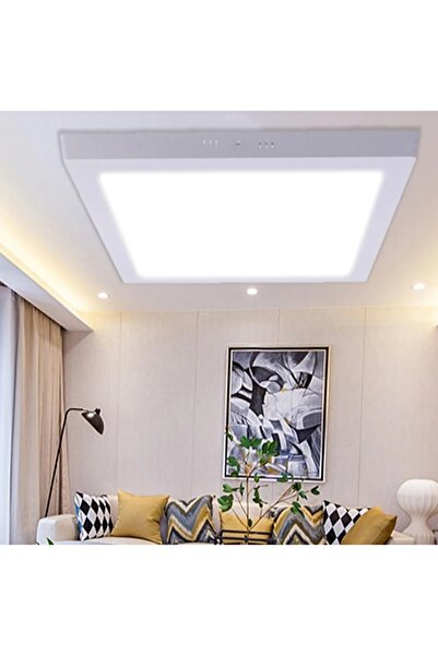 Viesteknoloji Led avize 24w tavana sıfır kare led panel beyaz ışık beyaz govde full ledli kendinden trafolu