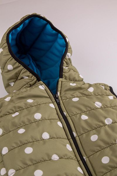 The Red Kids Hooded Polka Dot Children's Puffer Vest Green