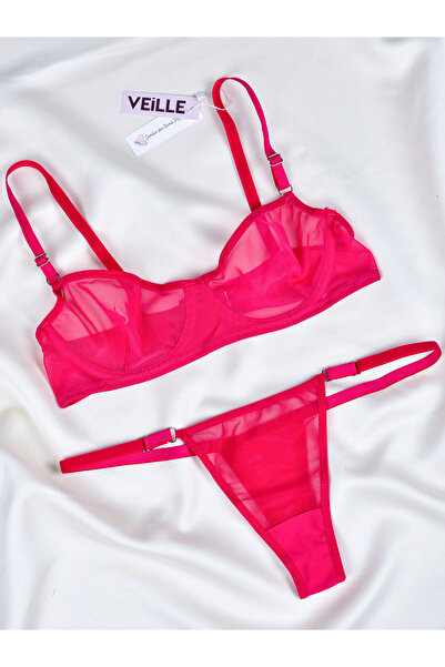 mefbutik Σετ σουτιέν με στρινγκ από τούλι