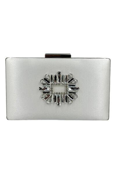 Biçanta Перламутр Колір екрю Атлас Гумус Футляр Гумус Камені Вечірня сукня Сумка Нічна сумка Дугун Нісан Портфель