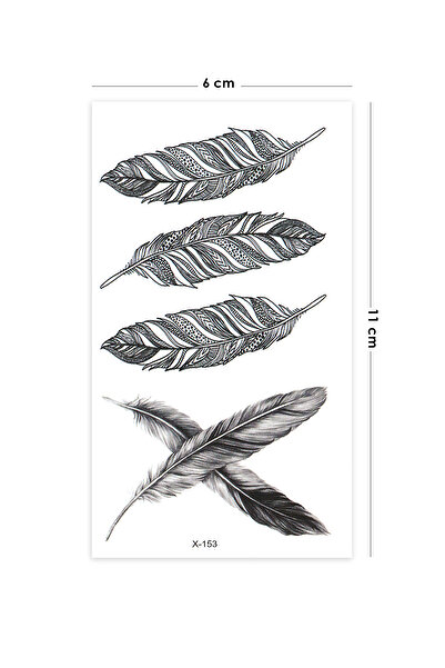 BP Tattoo Gerçekçi Kuş Tüyü Geçici Dövme Unisex Tattoo