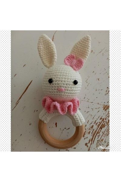 biricikkbebe Amigurumi Rattle Organic Toy Wooden Teether Bunny