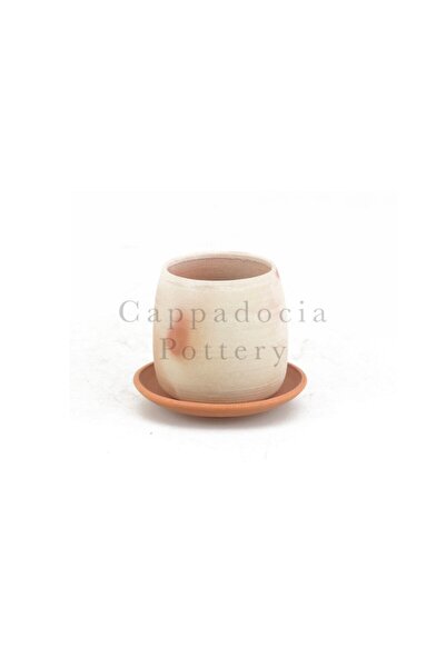 Cappadocia Pottery Bardak Tipi Tabaklı Doğal Çömlek Toprak Saksı No.184
