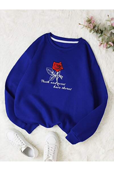 Adrift COD ADR-SHEN EZwear Rose & Slogan Pullover termic grafic