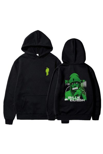 Touz Moda dompuleri fashion Billie Eilish εμπριμέ μαύρο φούτερ με κουκούλα Unisex