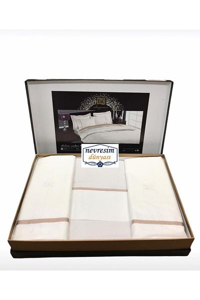 Taç Σετ Παπλωματοθήκη Prestige Delux Satin Διπλό - Εκρού